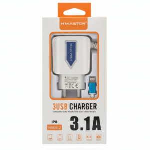 Carregador USB 3.1A H'Maston HM06-2 com 3 portas