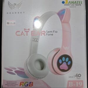 Headset Gamer Catear B‑19 Sem Fio com Luz RGB