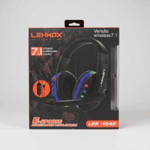 Auriculares Gamer Lehmox LEF-1040 Hyper GT – Wireless 7.1 com Cabo USB